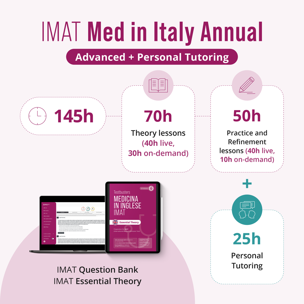 IMAT 2026 - January - Med in Italy annual Advanced + Personal Tutoring